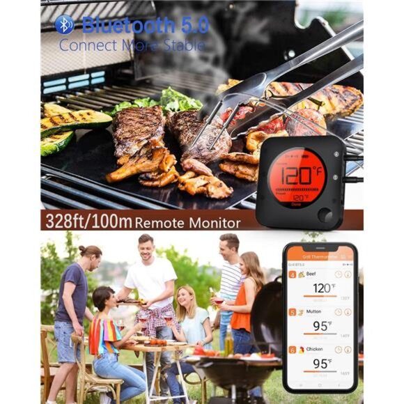 Bluetooth Meat Thermometer Wireless Meat Thermometer, Wireless Digital - Picture 2 of 7